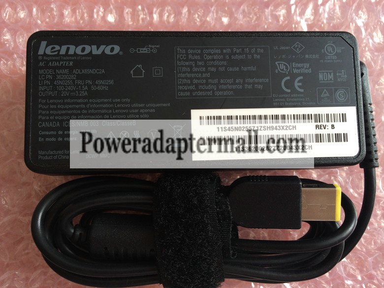 20V 3.25A Lenovo ADLX65NDC3A ADLX65NDC2 AC Adapter Square Yellow 20V 3.25A Lenovo ADLX65NDC3A ADLX65NDC2 AC Adapter Square Yellow